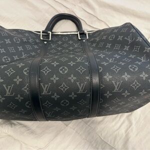 Designer inspired gray weekender